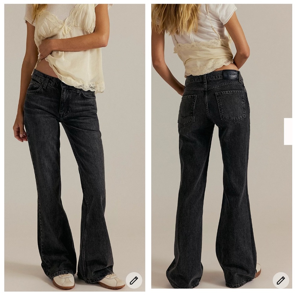 We The Free Black Relaxed Flare Jeans Size 25 West Coast